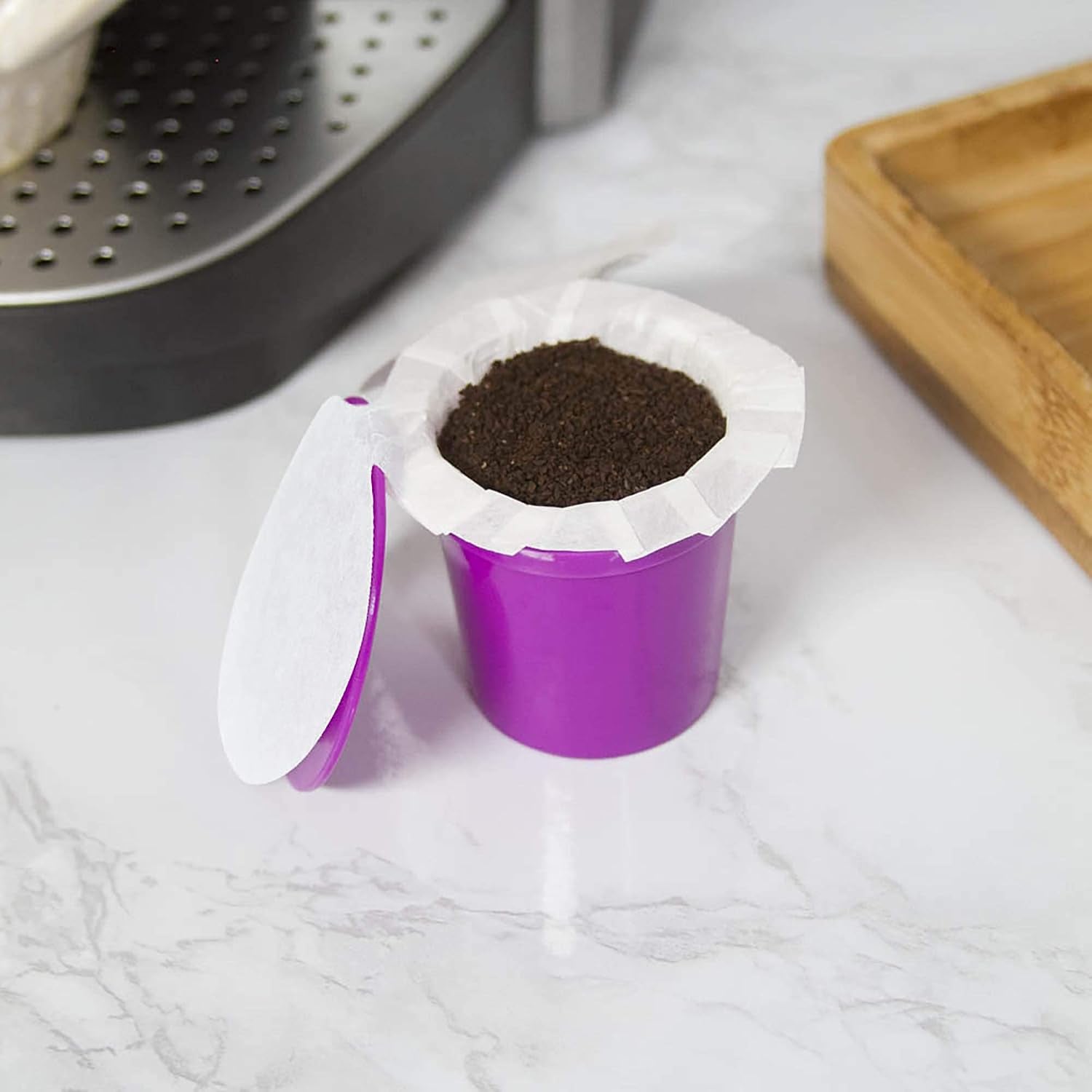 Ez-Cup Disposable Coffee Filters for Reusable Coffee Pods - 5 Pack (250 Filters) Paper Coffee Pod Filters
